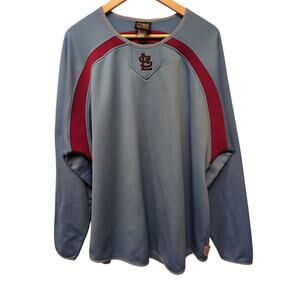 Majestic Cooperstown Collection Saint Louis Cardinals Warm-Up Shirt Jersey Blue‎
